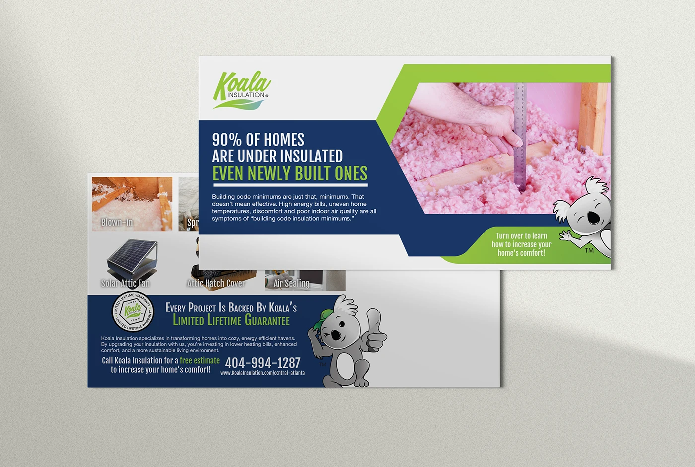Koala direct mail postcard